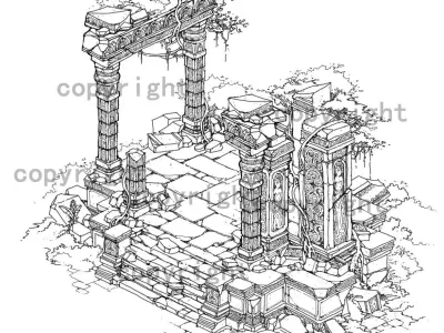 Kashayana Buddha in the ruins of the forest 4 3D model