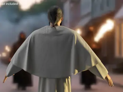  Monk with White Robe and Cape 