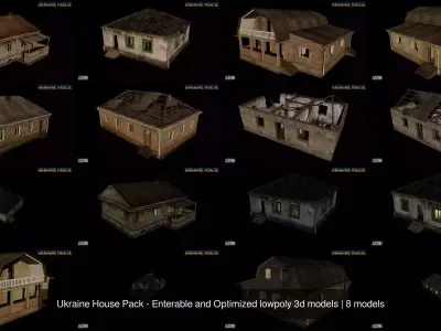 Ukraine House Pack - Enterable and Optimized lowpoly 3d models