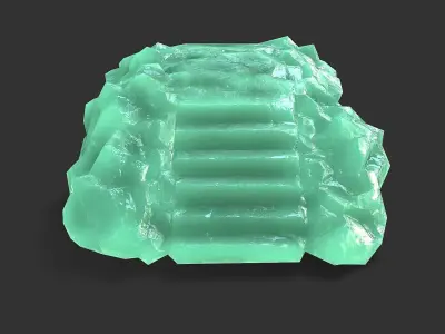 Stairs stone staircase 09 Low-poly 3D model