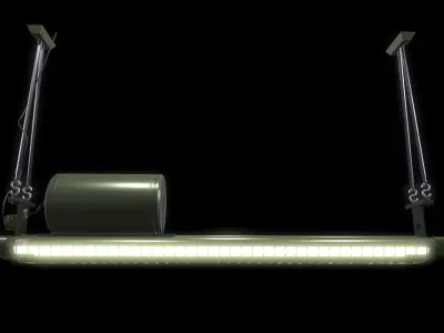 Industrial Fluorescent Light Low-poly 3D model