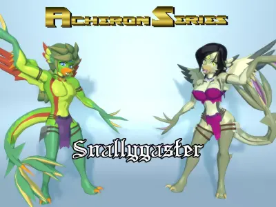 Acheron Snallygaster Nude Low-poly 3D model