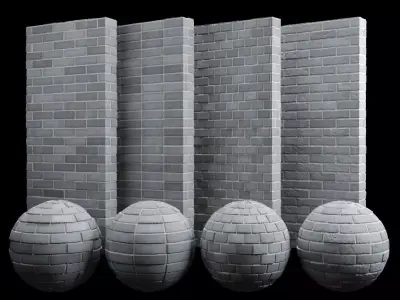 Grey Brick Tiles Texture PBR 200 x 200 cm Texture