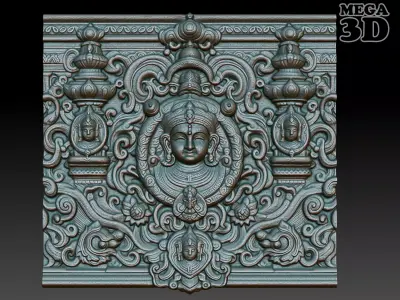 Indian Temple Wall basrelief 08 240613 3D print model