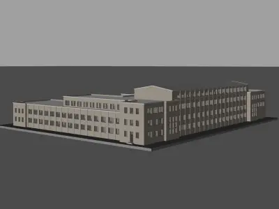 Neoclassical Municipal City Hall Building 3D model