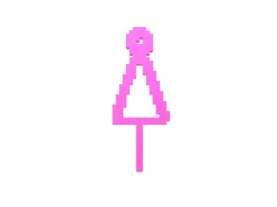 Voxel Style Girl Symbol v1 002 Low-poly 3D model