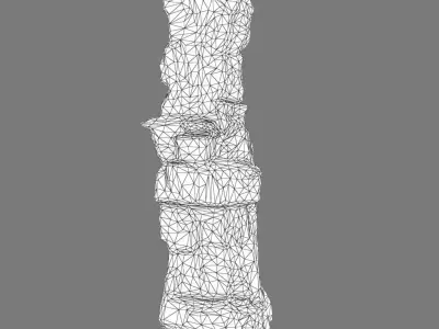 Low poly Gray Cliff Rock 200915 Pack C Low-poly 3D model