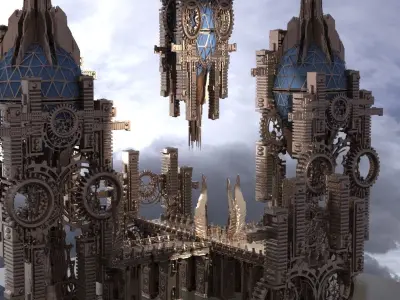 Victorian Watchtower City extended city islands  3D model