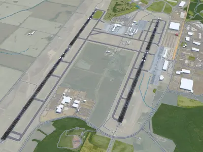 Huntsville Airport 10km Low-poly 3D model