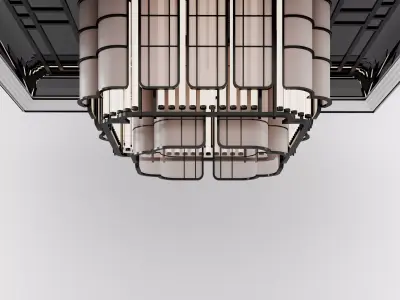 Art Deco Luxury Chandelier Hotel Style 3D model