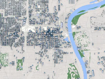 Omaha City in Nebraska USA 3D model
