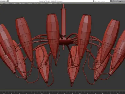 Lucio Chandelier low poly 3d model Low-poly 3D model