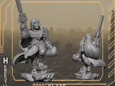 HL325 - Greater God Female Sniper - Supported and Unsupported 3D print model