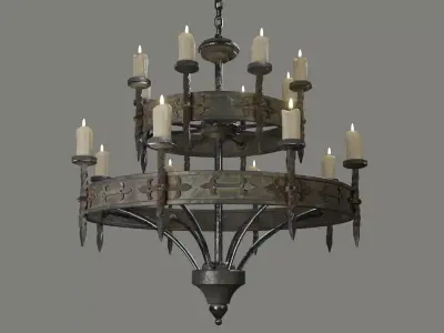 Candle Chandelier A Low-poly 3D model
