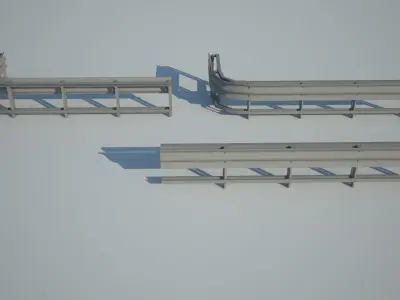 Guardrail metal railing 3D model