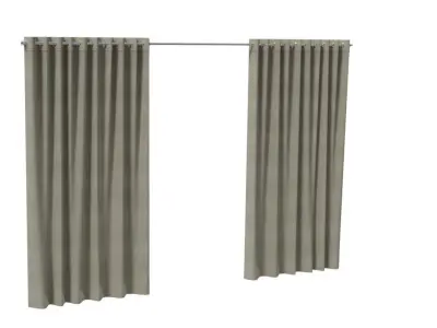 Curtain 2 grommet panel - taupe 3D model