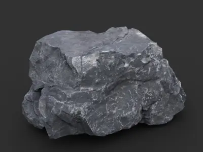 Gray Sharp Rock 220803 Photogrammetry - Ultra HD 16K Textures Low-poly 3D model