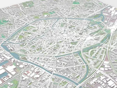 Cityscape Brugge Belgium 3D model