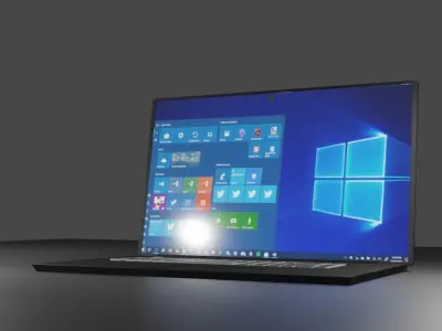 Laptop with windows Free 3D model