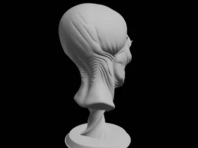 Reptilian Alien Head 3D Print Model Scaled Extraterrestrial S... 3D print model