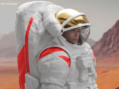  Chinese Moon Spacesuit with Astronaut Rigged 