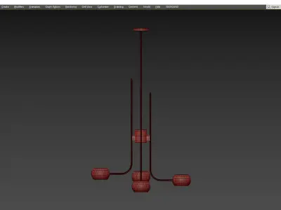 Bronzetto B TULIP CHANDELIER Low-poly 3D model