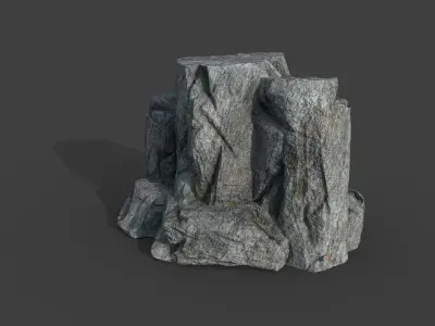 Cliff Rock 2-4 Low-poly 3D model