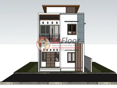 House 6x11m code 448- Sketchup 3D model 3D model 3D model