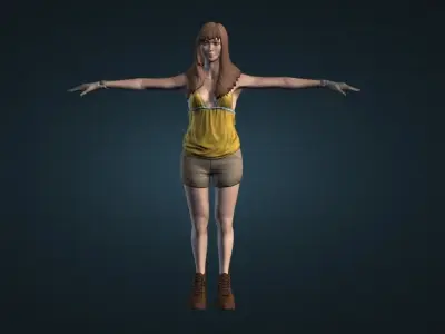 Diana POSE CHATACTER Low-poly 3D model