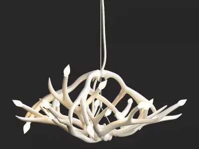 Superordinate Antlers chandelier 12 antlers white von Roll Hill 3D model