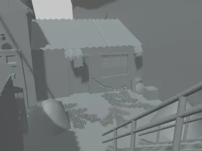 Port Cartoon Low-poly 3D model