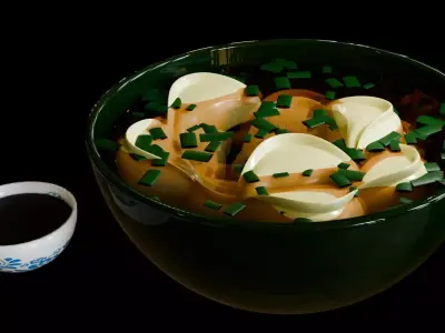Chinese food soup dumplings 3D model