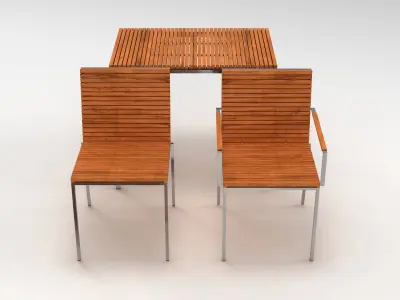 Garden Furniture Table Set 002 3D model