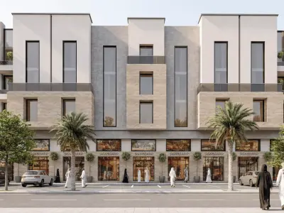 Mixed Use Residential and Commercial Facade 3D model