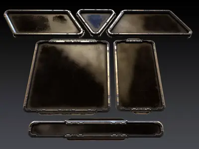 Sci-Fi Windows Low-poly 3D model