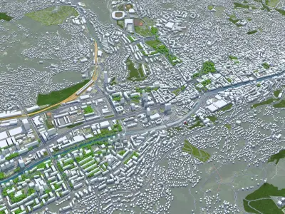 Sarajevo Bosnia and Herzegovina 40km Low-poly 3D model