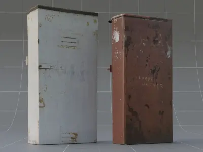 Electric boxs - LowPoly models 3D model