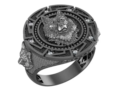 Wolf Ring Unisex 3D print model