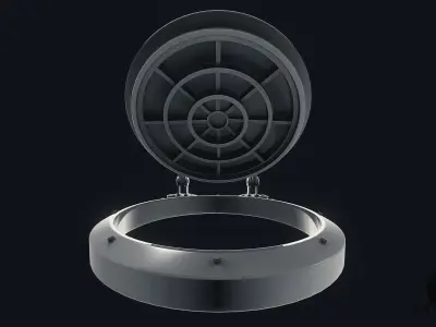 3D Sewer Gate Door Cover  3D model