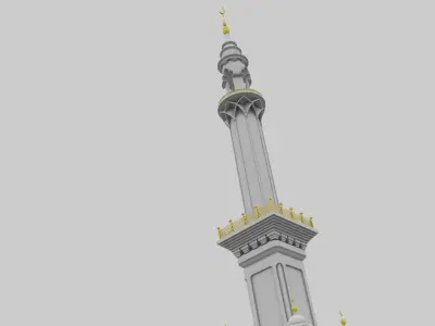 Temple mosque tower 3D model