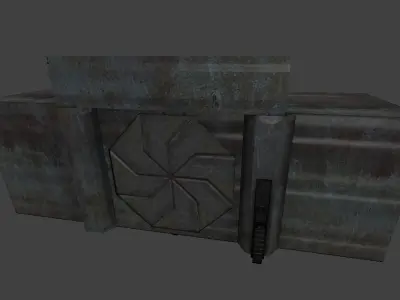 Door component 4 rigged and animated Free low-poly 3D model