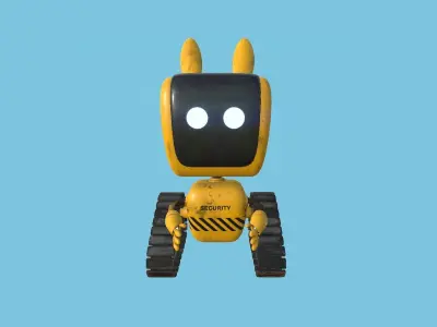 Cute Robot 07 - Security - Character SciFi Design Low-poly 3D model