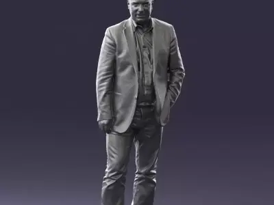 Man jacket and light jeans 0700 3D Print Ready 3D print model