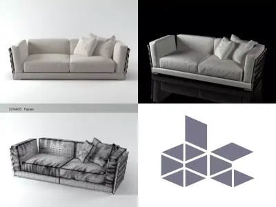 Cestone sofa 225 3D model