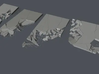 Ruins Kitbash Collection - 96 pieces  3D model