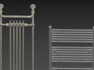 Two Wall Radiators Low-poly 3D model