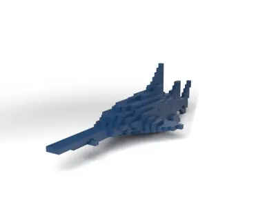 Sawshark Minecraft Voxel Low-poly 3D model