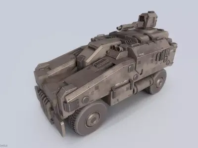 Advance Light Military Vehicle Low-poly 3D model
