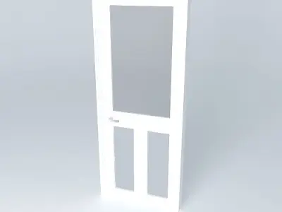 door interior half glazed 3D model