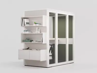 Talky M Meeting Pod with Shelves 3D model